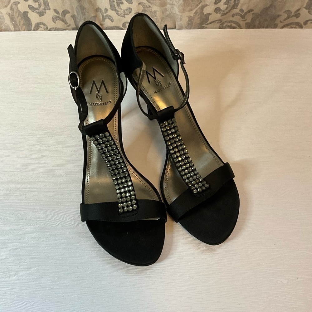 M by Marinelli rhinestone Black Heels size 8